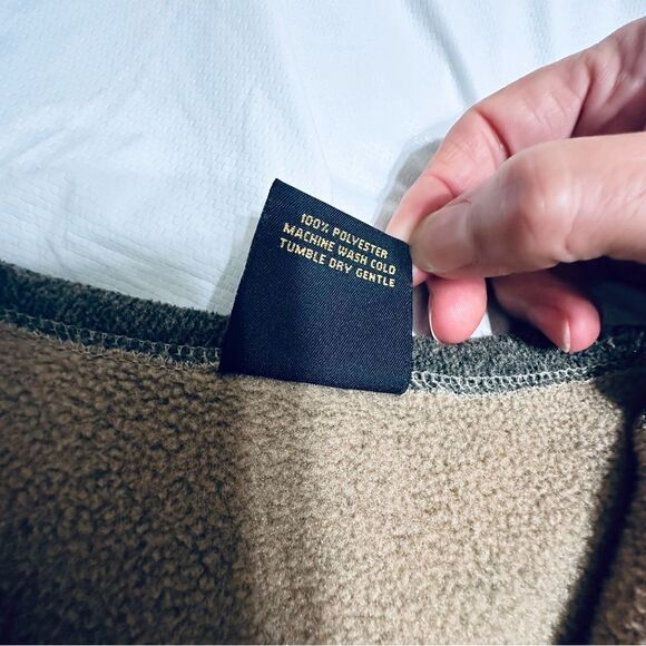 Catwear, Maine southwest boho wrap fleece cardigan - tan and green size large - Picture 6 of 10